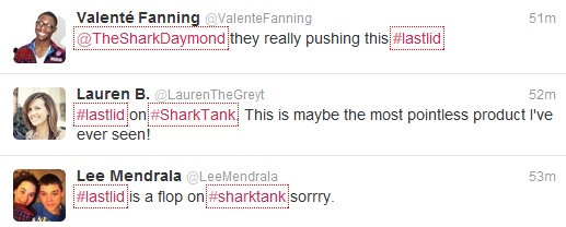 Comments on Twitter about Last Lid as Seen on ABC's Shark Tank Comments on Twitter about Last Lid as Seen on ABC's Shark Tank